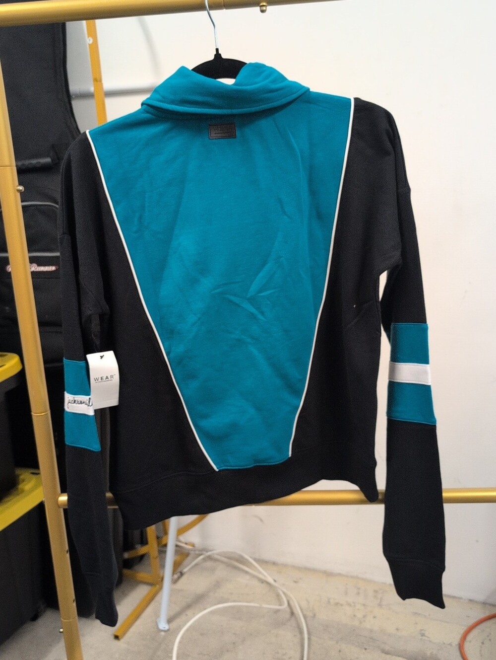 Womens Teal and Black Jacksonville Jaguars Quarter-Zip Pullover Sweater Sz Small - Picture 4 of 6